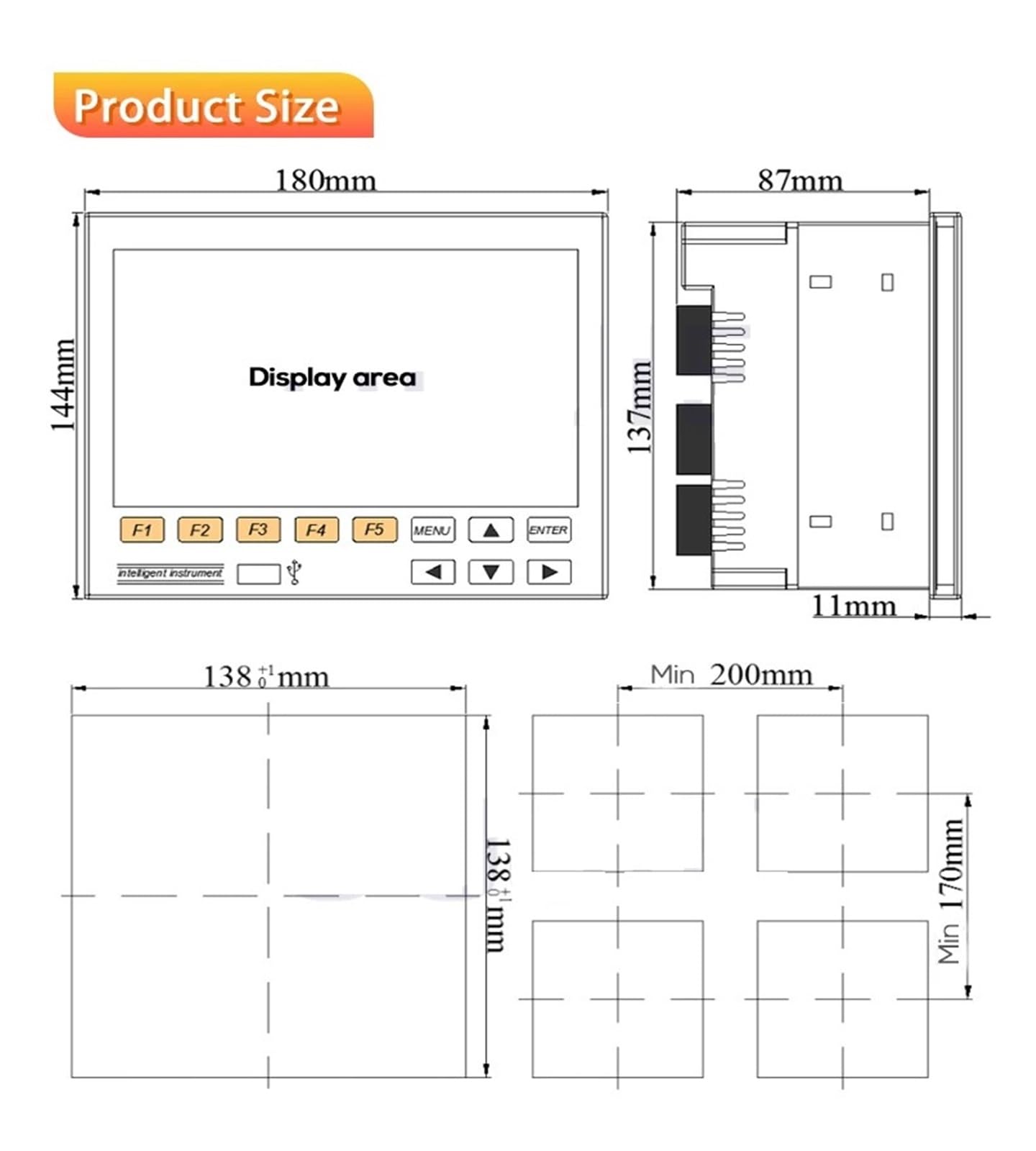 Temperatur-Datenlogger, Luftfeuchtigkeit, Druck, Spannung, Strom, Echtzeit-Datenlogger mit USB, 1–16 Kanäle, PT100 KBJ, 4–20 mA, 0–5 V(6 Channels)