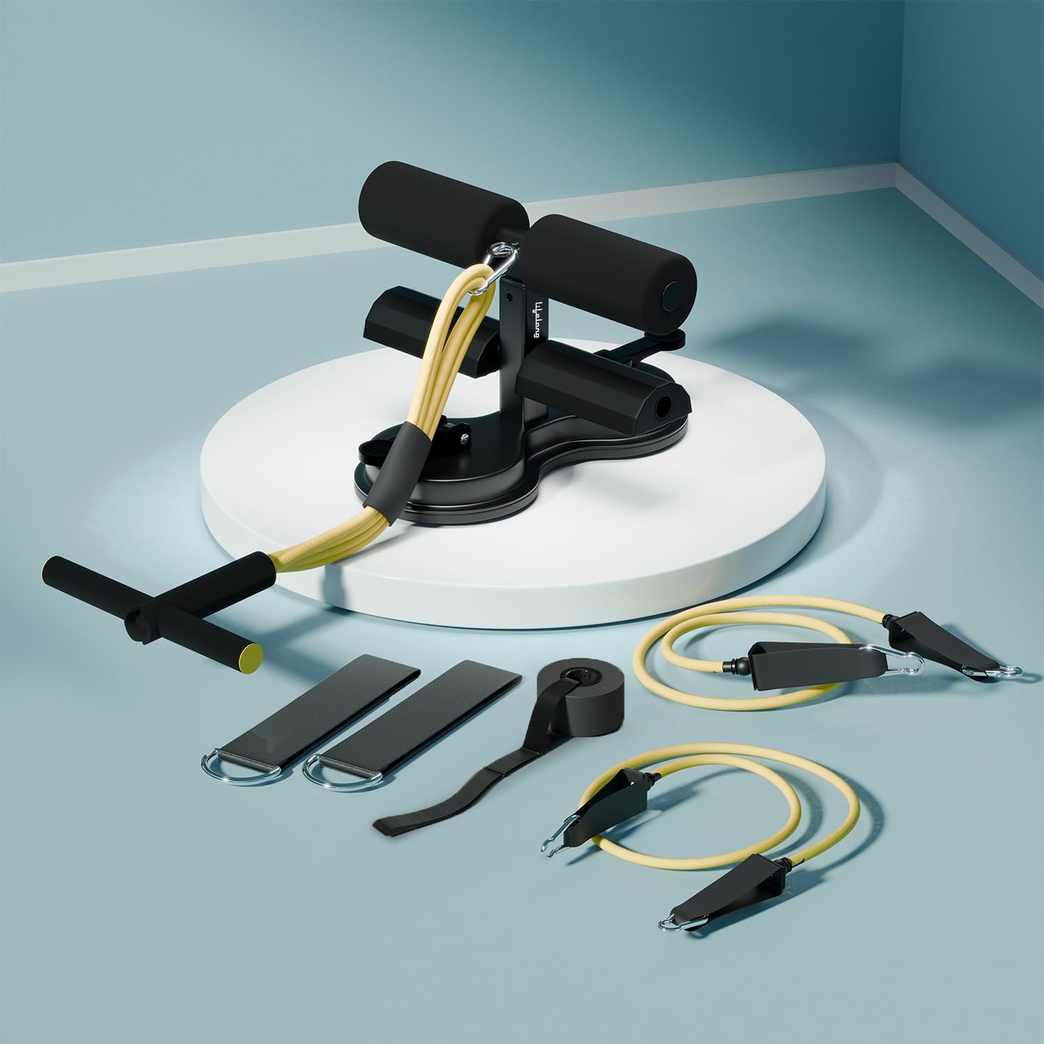 Lifelong Sit Up Bar with Double Suction Cup & Safety Lock For Stability | Tummy Trimmer Gym Equipment For Home Workout & Fat Burners | Comes with 2 Resistance Band, 2 Ankle Straps, 1 Door Attachment Lifelong Sit Up Bar with Double Suction Cup & Safety Lock For Stability | Tummy Trimmer Gym Equipment For Home Workout & Fat Burners | Comes with 2 Resistance Band, 2 Ankle Straps, 1 Door Attachment