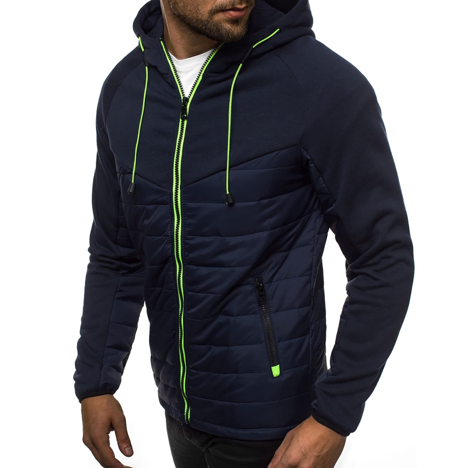 Męska bluza outdoorowa z regulowanym sznurkiem Casual Slim Fit Sportowa męska rozpinana kurtka z kapturem, do treningu kulturystycznego Hoody Jacket