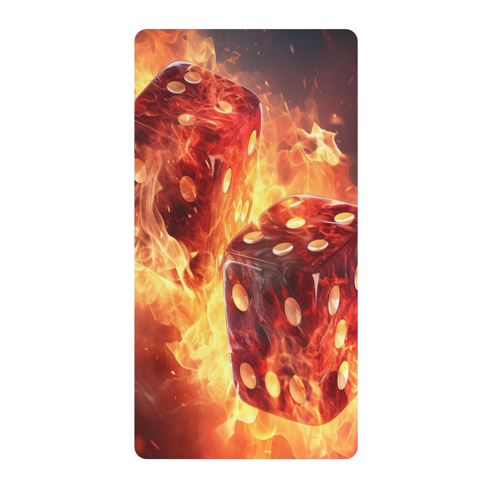 Cool Fire Dados De Arte Sábana de Cuna para Niños Pequeños,Sábanas de Algodón Suave para Bebés Aptas para Colchón Corralito