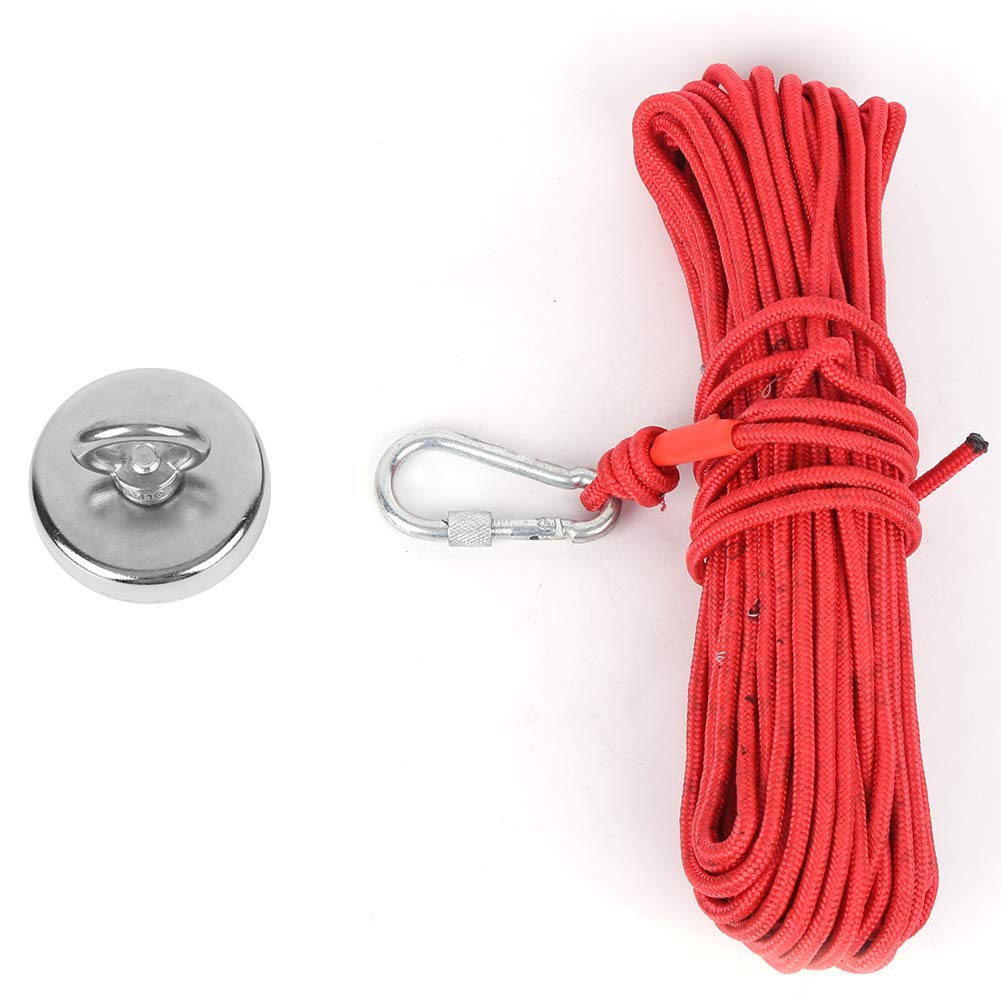 Outil De Pêche Lifting Magnet River Recycling N35 357lbs Revêtement 3 Couches + 20 Mètres De Corde Rouge Pour La Récupération De La Pêche à L'aimant Dans Le Boulon à œil Rond En Néodyme