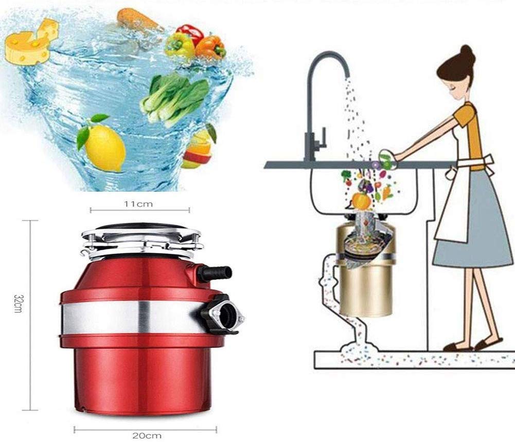 Recolector de Basura con Cable de alimentación, triturador de residuos domésticos de alimentación Continua con Nueva conexión rápida, súper silencioso y fácil de Instalar.