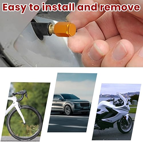 Miniatura 5 de zipelo Tapones para válvulas de neumáticos de automóvil, paquete de 4 cubiertas de aluminio para válvulas de aire, protección a prueba de polvo y