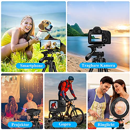 Fatorm Handy Stativ, 53 ” (135cm) Leichtes Kamera Stativ für Smartphone mit Bluetooth-Fernauslöser, Geeignet für… – Bild 8