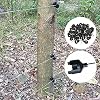 25 Pcs Upgrade Black Electric Fence Insulator Fence Ring Post Self-Tapping Insulator Labor-Saving Wood Post Insulator and 1 Pc Insulator Socket Tool Fit for Electric Drill (Black)