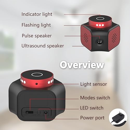 Miniatura 2 de Repelentes de ratones enchufables, repelente ultrasónico de roedores y ardillas en interiores, repelente de plagas de roedores, disuasorio