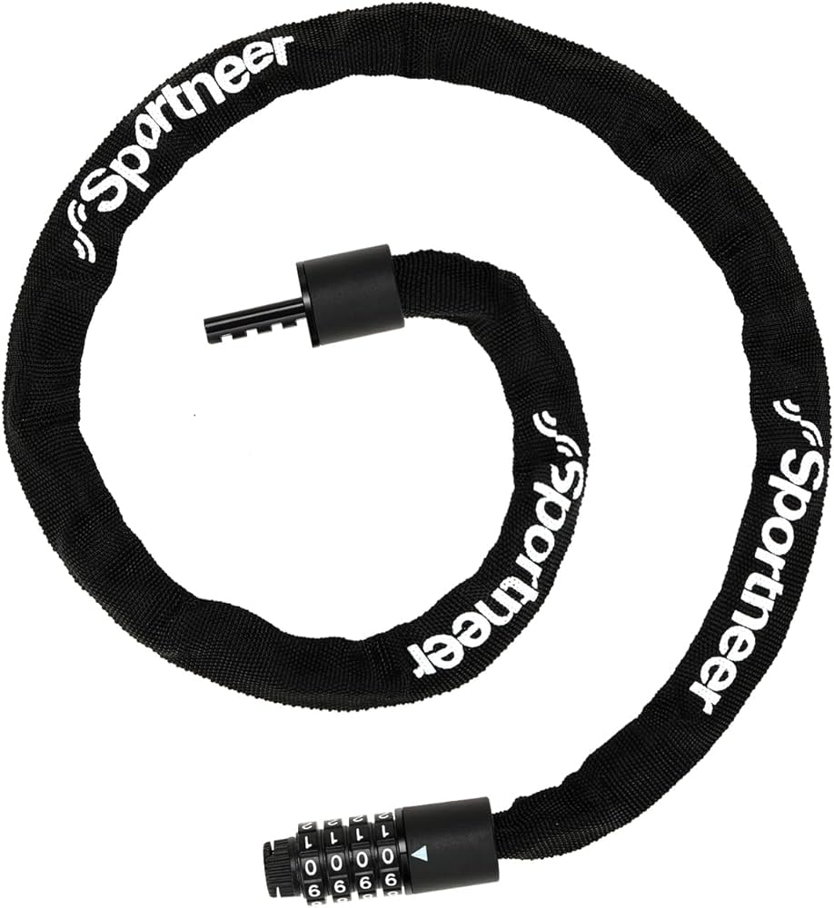 Amazon | Sportneer 自転車 鍵 チェーンロック 自転車の鍵 4桁ダイヤル