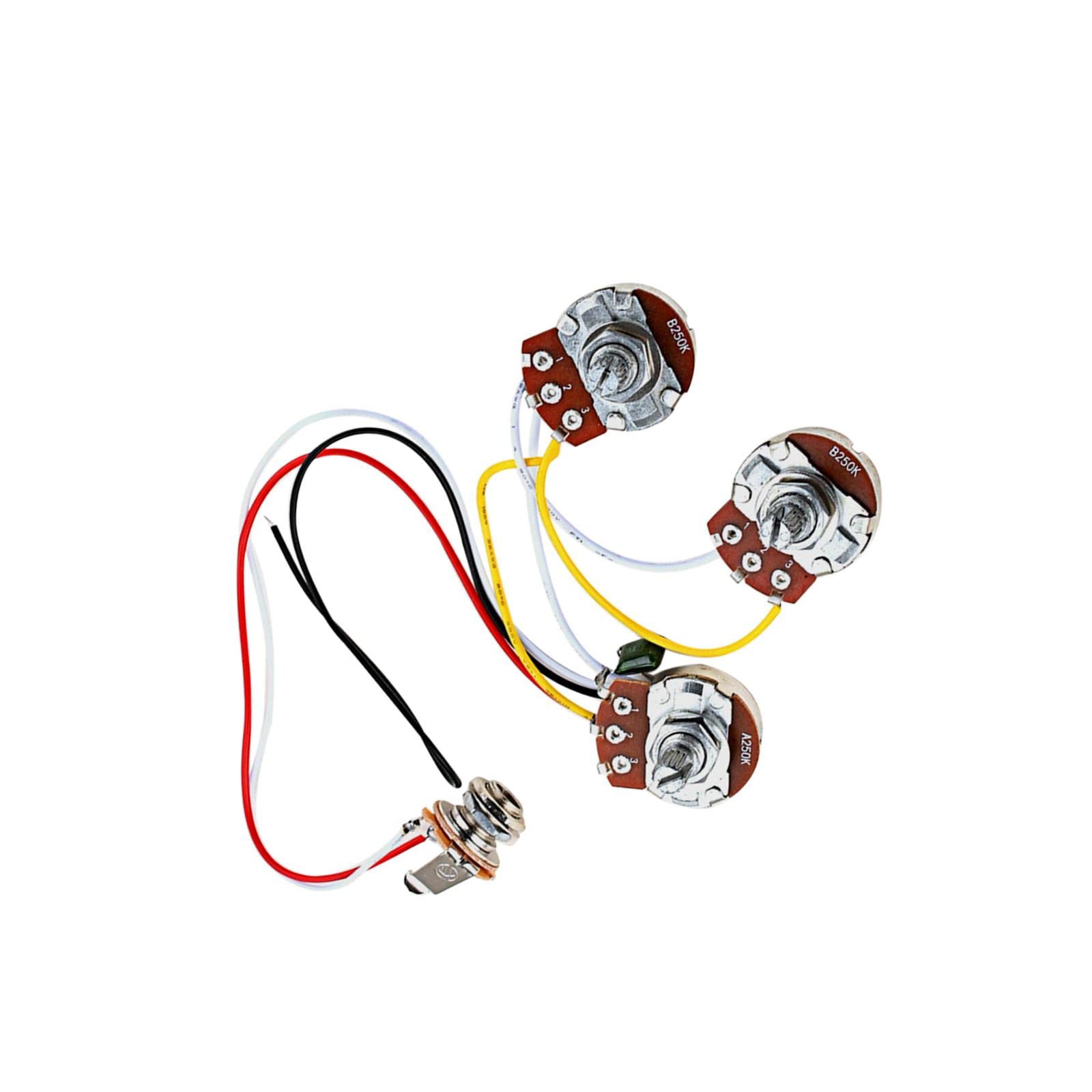 Juego de 5 potenciómetros eléctricos A250K+B250K precableados para accesorio de guitarra eléctrica