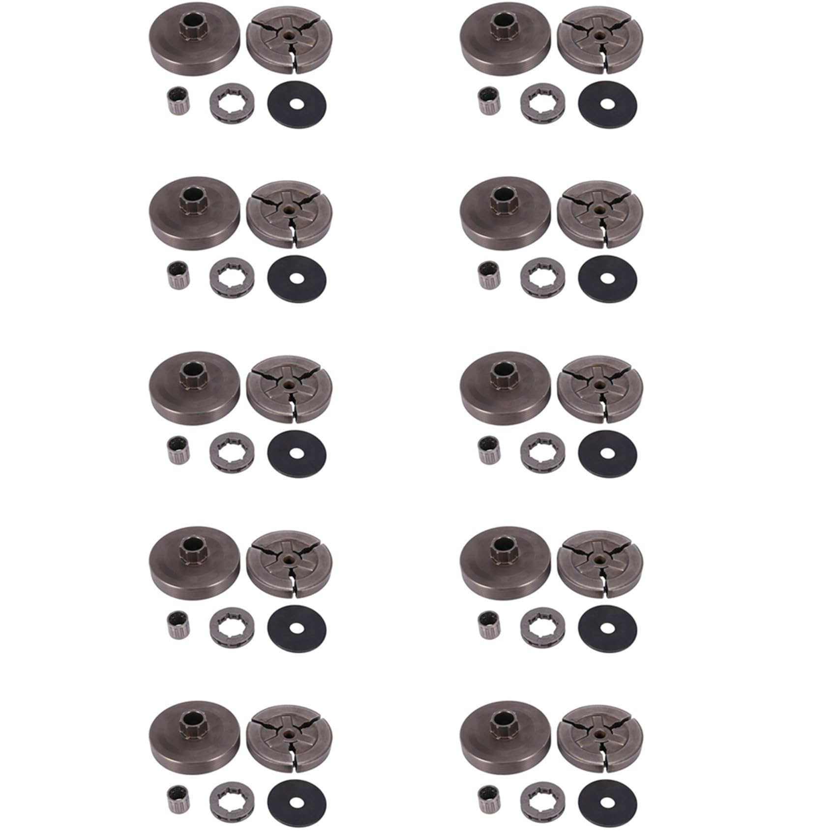 Jnchdghwa Silver Gray 10X Clutch Drum & Clutch & Sprocket Rim & Needle Bearing Fit For Chinese Chainsaw 4500 5200 5800