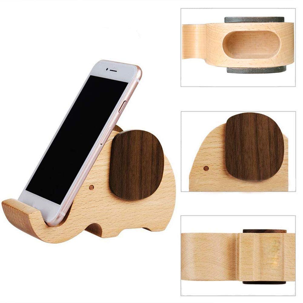 Portapenne Creativo, Portapenne in Legno Carino, Multifunzionale Creativo Forma di Elefante Legno Pencil Organizer con Supporto per Telefono Elephant per Ufficio, Decorazioni per La Casa o Scuola