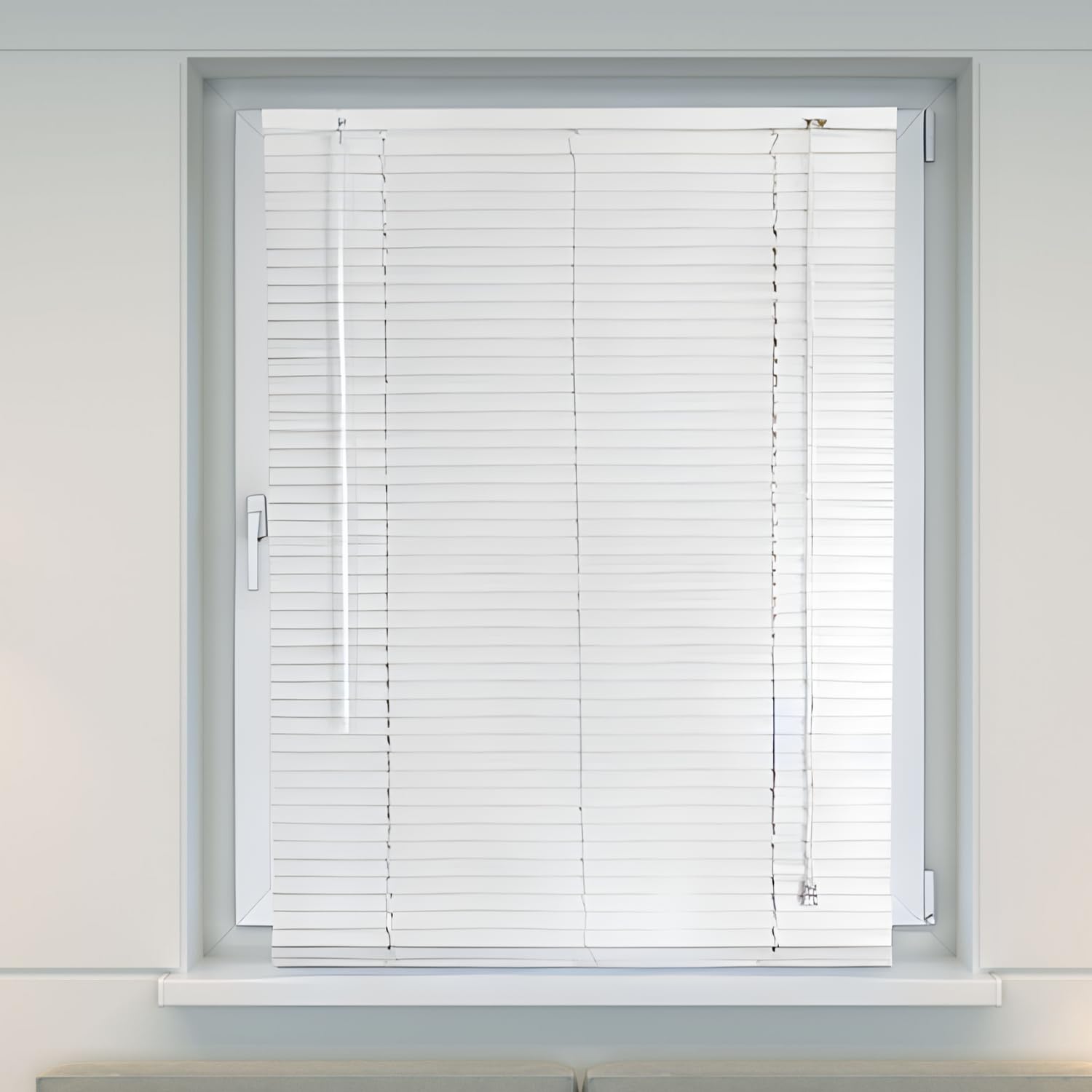 Veneziana Bianca PVC Dimensioni 120 x 160 cm Lamelle Regolabili Privacy Protezione Solare Casa Ufficio