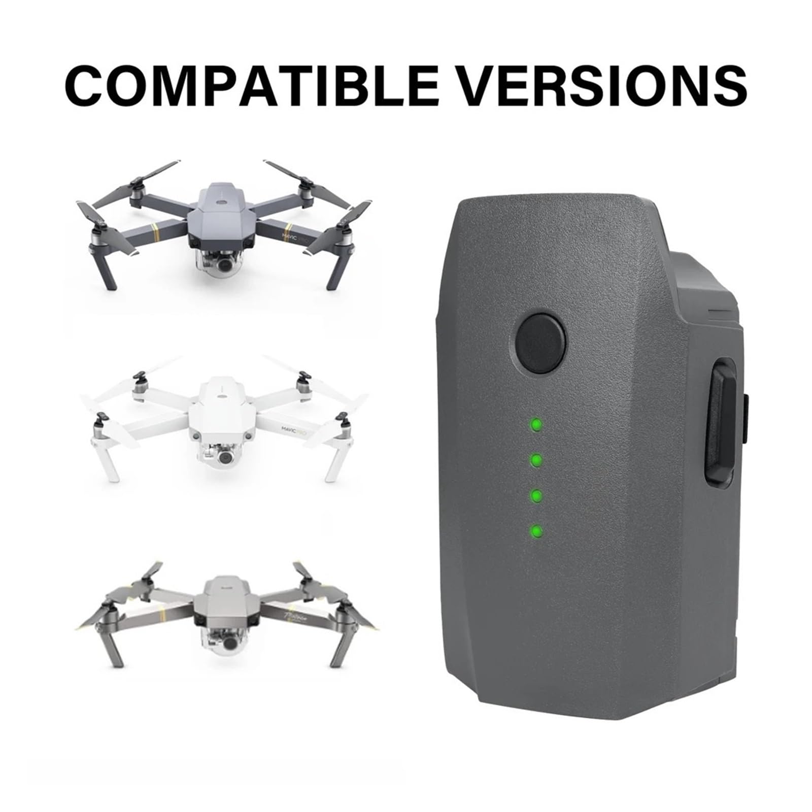 Batteria for drone da 11,4 V 3830 mAh, compatibile con batterie di volo intelligenti DJI Mavic Pro Lipo 3S (bianco/platino),Pezzi di ricambio(For Pro (Platinum))