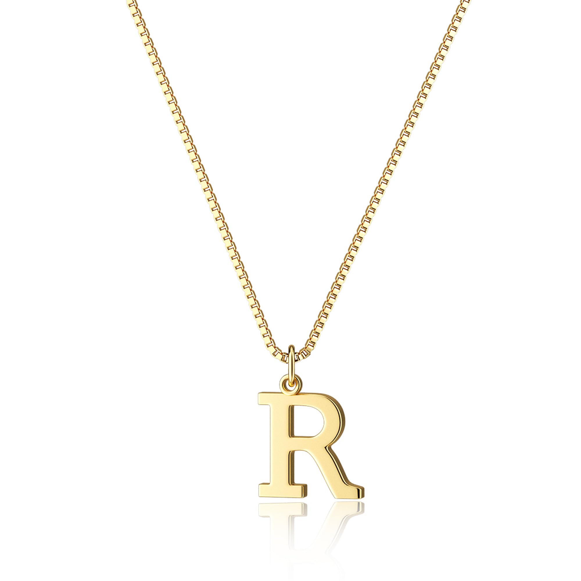 Foxgirl Gold Initial Necklaces for Women, Dainty Gold Letter Necklace Tiny A-Z Pendant Choker Necklace Trendy Cute Personalized Monogram Name Necklace