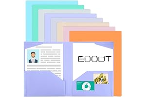EOOUT 8 Pack Pastel Plastic Folders with Pockets