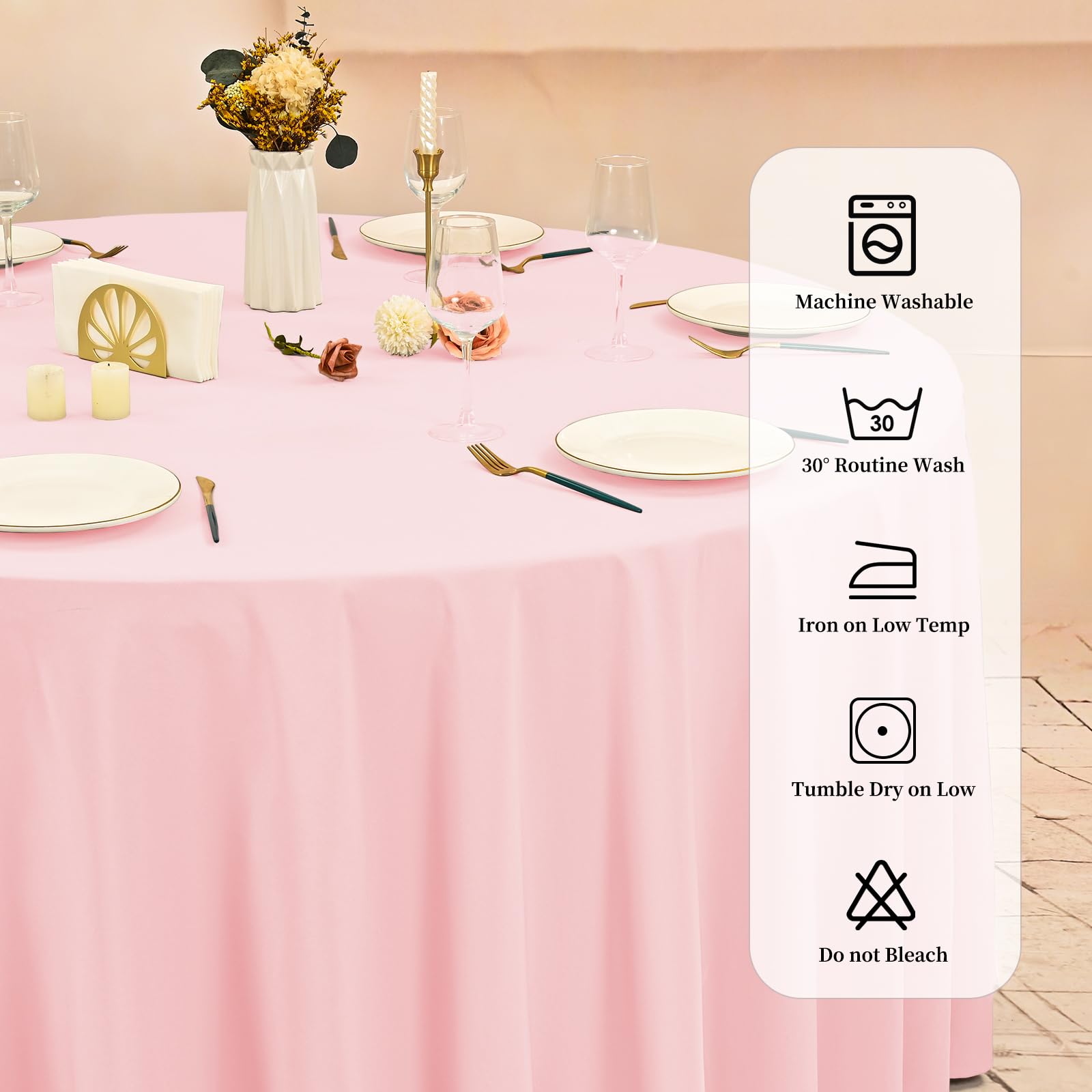 8 Pack White Round Tablecloth 90 Inch White Table Cloth