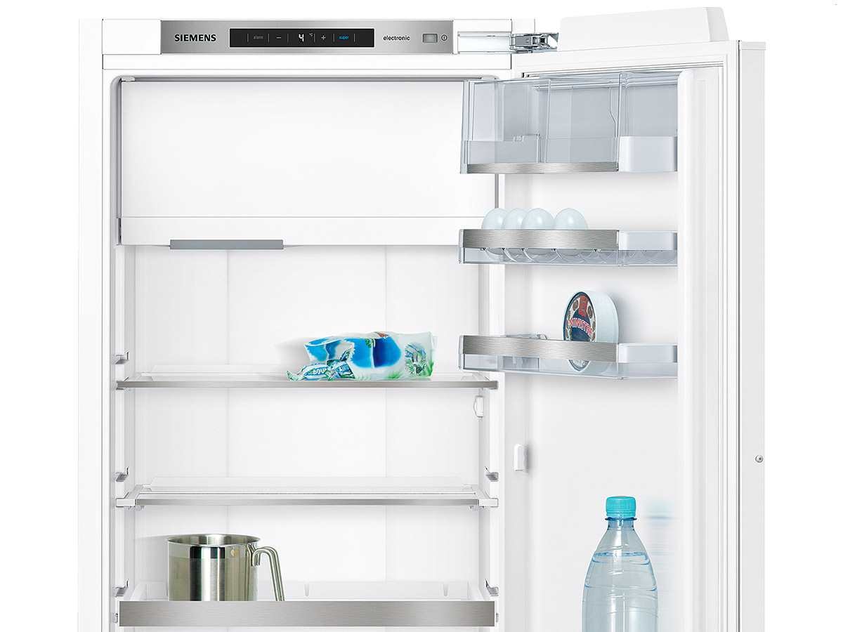 Réfrigérateur encastrable Siemens KI52FAD30 - Réfrigérateur encastrable 1 porte - 204 litres - Réfrigerateur/congel : Froid statique / Froid statique - Dégivrage automatique - Blanc - Classe A++ / Intégrable