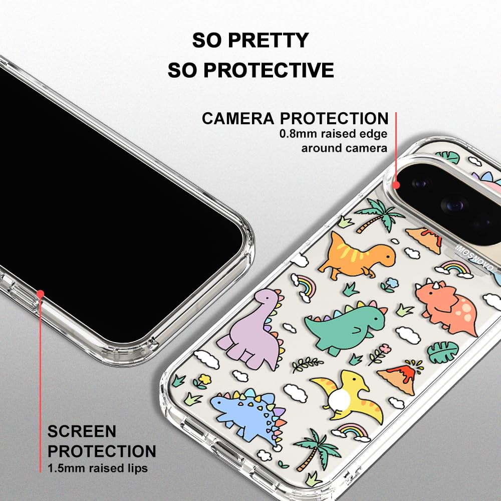 MOSNOVO Case for Google Pixel 10 & Pixel 10 Pro, [Buffertech 6.6ft Military-Grade Drop Protection] [Anti Peel Off Tech] Clear TPU Bumper Phone Case Cover Design - Cute Cherry — view 290