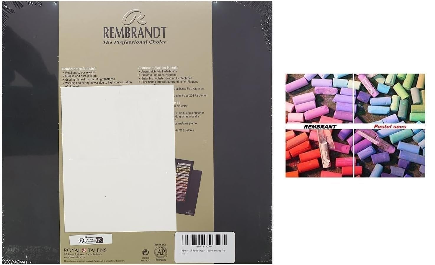 REMBRANT Rembrandt Soft Pastel boîte de 45 Pastel General Selection,Extra Fins