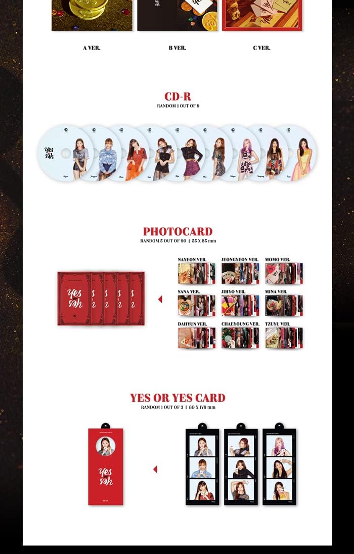 Twice Yes Or Yes 6th Mini Album 3 Version SET CD+PhotoBook+5p PhotoCard+1p Yes Or Yes Card+Tracking Sealed