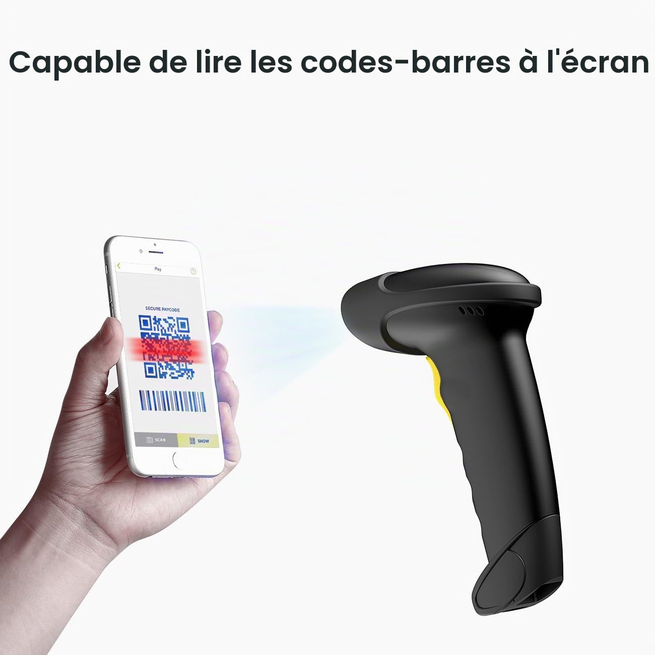 Inateck Lecteur de Codes-Barres 2D QR sans Fil pour POS, QR Douchette, BCST-50