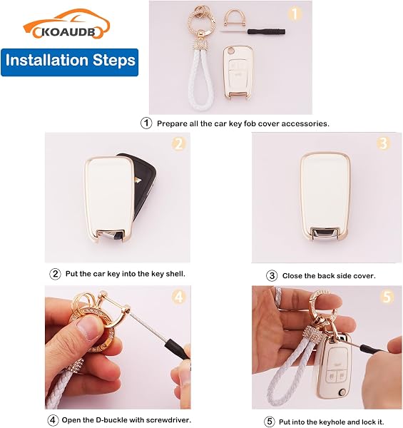 Car Key Cover Cases Keychain Compatible with Vauxhall Opel Astra Insignia Vectra Zafira Meriva Mokka Chevy Cruze Captiva Orlando Holden 2 3 Button Flip Folding Key Fob Case (Chv-3F) - 4