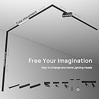 Vista 3 de SCON Sistema de iluminación de riel magnético empotrado de 4 cables montado al ras para cabezal de luz de lámpara LED, sección de riel lineal