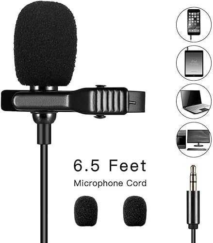 Lavalier Lapel Mikrofon AudioFina Omnidirektionales Kondensatormikrofon 3 5 TRS Reversmikrofon mit physikalischer RauschunterdrA ckung und Zoll Anti-Zug-Kabel perfekt fA r Video-Aufnahmen