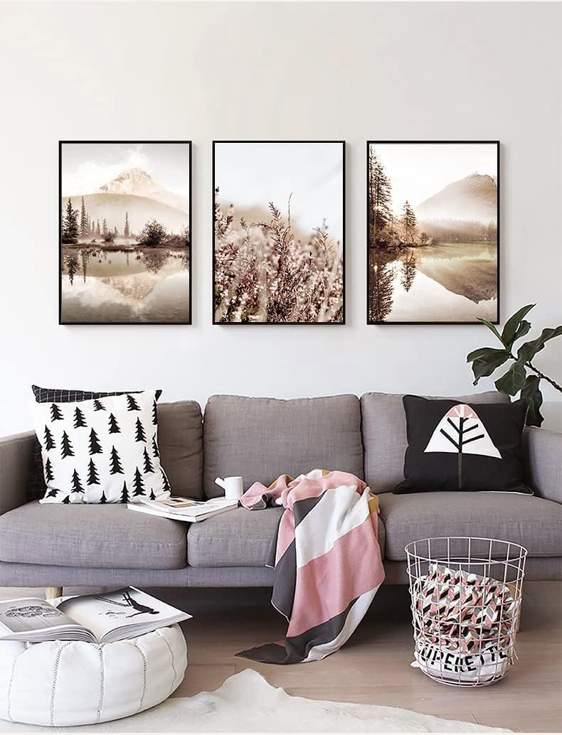 LPFNSF Moderna decorazione paesaggistica poster, fiori e piante, soggiorno, camera da letto, sfondo principale, decorazione da parete, poster senza cornice ( stile 3,40 x 60 cm x 3
