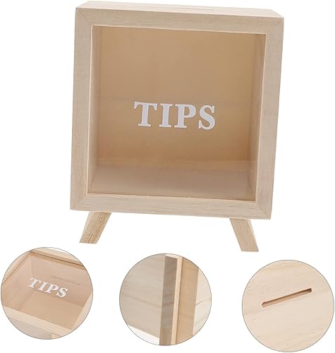 Miniatura 7 de SAFIGLE Alcancía de madera transparente para adultos, caja de ahorro de monedas, tarro de ahorro de dinero transparente para niños y niñas, alcancía