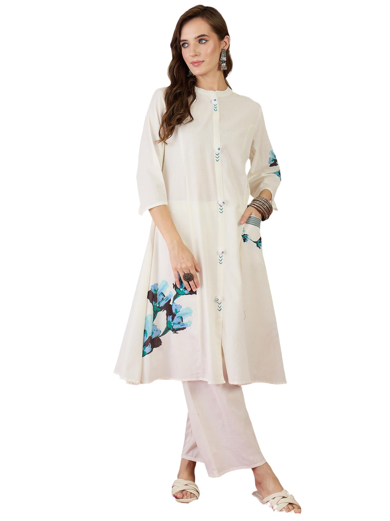 indo era Women's Cotton Ethnic Co-Ord Set | Kurta Pant Set | Stylish Cotton Suit Set for Women,9664-picture-14