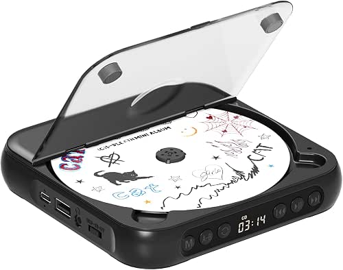 ENVYCLOUD CD Player Portable with Dual Stereo Speakers, Rechargeable Portable