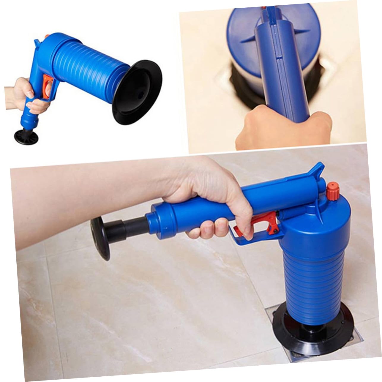 Homoyoyo Déboucheur à Air Comprimé Avec Ventouse Pour Wc Et Éviers Kit De Nettoyage Pour Canalisations De Cuisine Et Salle De Bain
