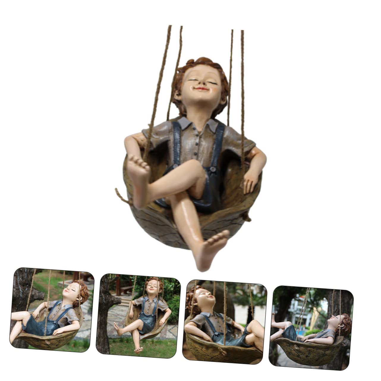 Homoyoyo 1pezzi Altalena in Resina Dipinta Mano Ornamento Per Esterni Decorazione Da Appendere Per Giardino Pendenza in Resina Realistica
