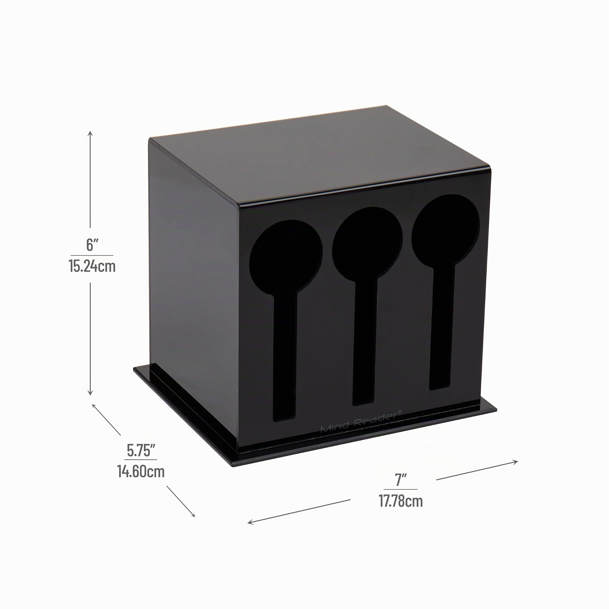 Mind Reader Dispensador de 3 utensilios, 24 unidades. Capacidad por compartimento, almacenamiento de cubiertos, organizador de encimera, cocina y sala de descanso, 5.75 pulgadas de largo x 7 pulgadas