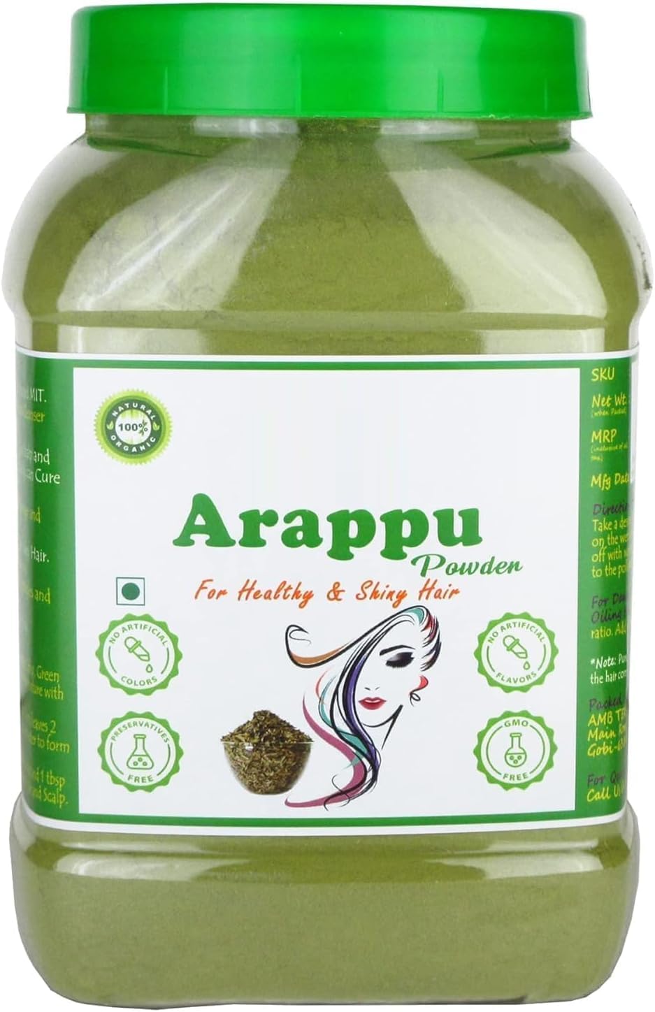 PL 1Pack Arappu Powde.r - 250 g (8.81Ounce) - for Hair Cleansing | 100% Pure & Natural