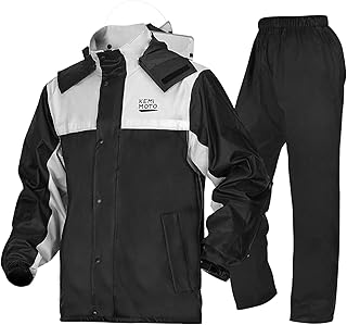 KEMIMOTO Rain Suit for Men, Waterproof Raincoat, Breathable Rainwear, Rain Jacket for Camping, Hiking, Travel, Cycling