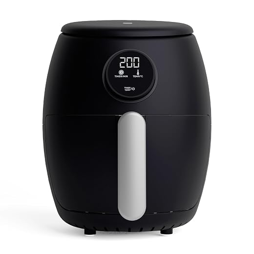 Air Fryer, 2.1Qt Digital Display, Rapid Air Circulation, Air Fryers, 60 Min Timer, Small Air Fryer, Adjustable Temperature, Dishwasher Safe Basket BEL-AF-02