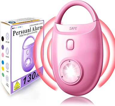 Safe Sound Personal Alarm, 130dB Loud Siren, Emergency Self-Defense Security Keychain with Strobe LED Light, Personal Sound Safety Siren for Women, Men, Children, Elderly