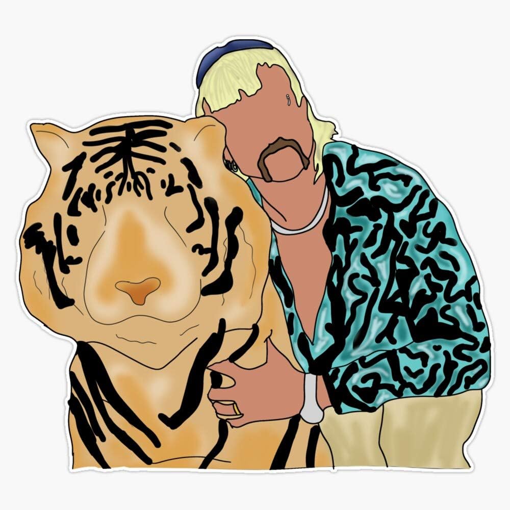Leyland Designs Joe Exotic Tiger King Sticker Outdoor Rated Vinyl Sticker Decal for Windows, Bumpers, Laptops or Crafts 5"