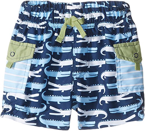 Mud Pie  Baby Boy's Gator Swim Trunks (Infant/Toddler) Blue Swimsuit Bottoms