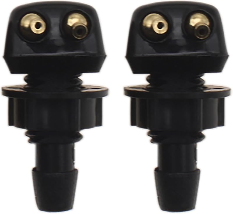 Bicos do lavador do para-brisa dianteiro LBTODH com 2 furos, plástico e cobre, rosca de 8 mm – 2 unidades