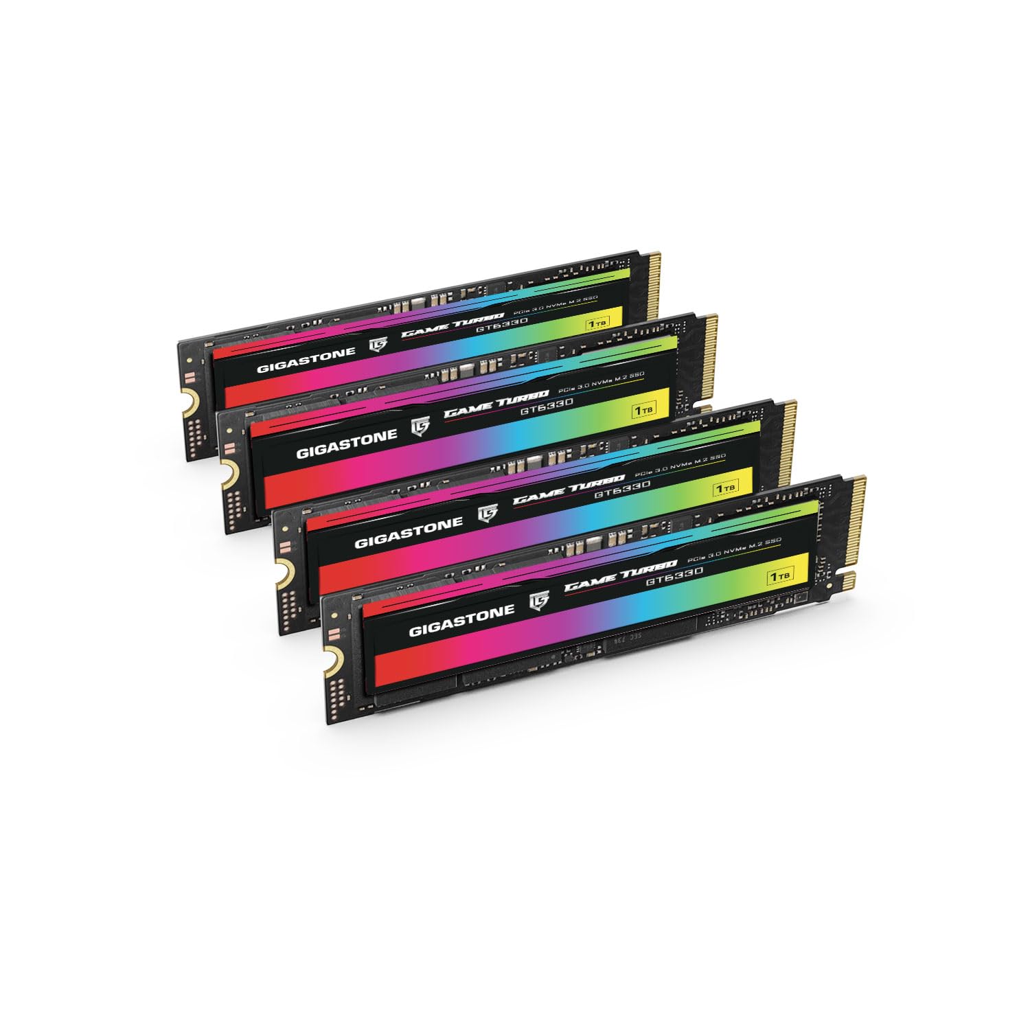 Gigastone 1TB Game Turbo PCIe Gen3x4 SSD (4-Pack) Up to 3,400MB/s with SLC Caching Gaming/PC/Desktop/Laptop 5-Year Warranty M.2 NVMe PCIe 3.0 2280 Gen 3 Internal Solid State Drive