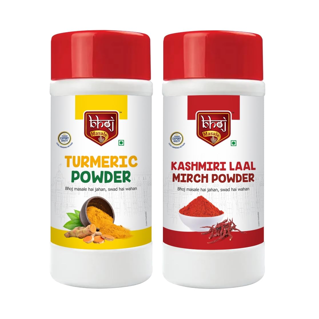 Bhoj Masale Haldi And Kashmiri Lal Mirch Powder Combo Pack Net 450Gm Each Gross Total 1 Kg ( Net 0.9Kg) | Aromatic Spice Flavorful Indian Cooking | Flavorful Cooking | No Artificial Flavor Added (B0CG9NRZJ7) Amazon Price History, Amazon Price Tracker