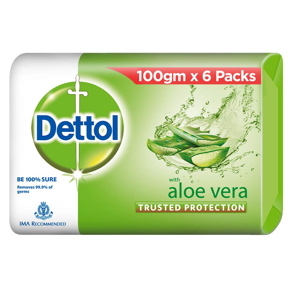 Dettol Soap - 100 g (Pack of 6, Aloe Vera)
