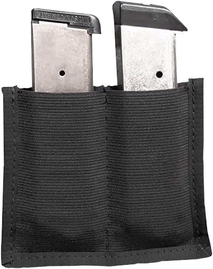 Stealth Double Clip Pouch Magazine Holder Gun Safe Accessory with Hook & Loop (5)