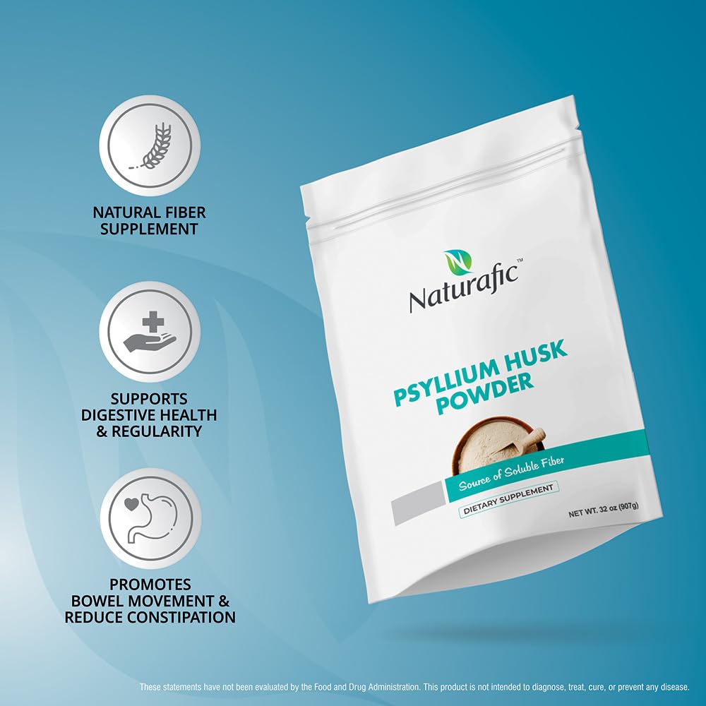 Psyllium Husk Powder Unflavored – Digestive Fiber Supplement for Bowel Regularity & Gut Health – Non-GMO, Gluten-Free, Vegan, Keto Friendly – 32oz — Amazon image 5
