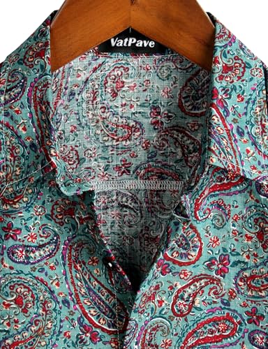 Image of VATPAVE Mens Casual Hawaiian Floral Shirts Short Sleeve Button Down Tropical Shirts Beach Summer Shirts