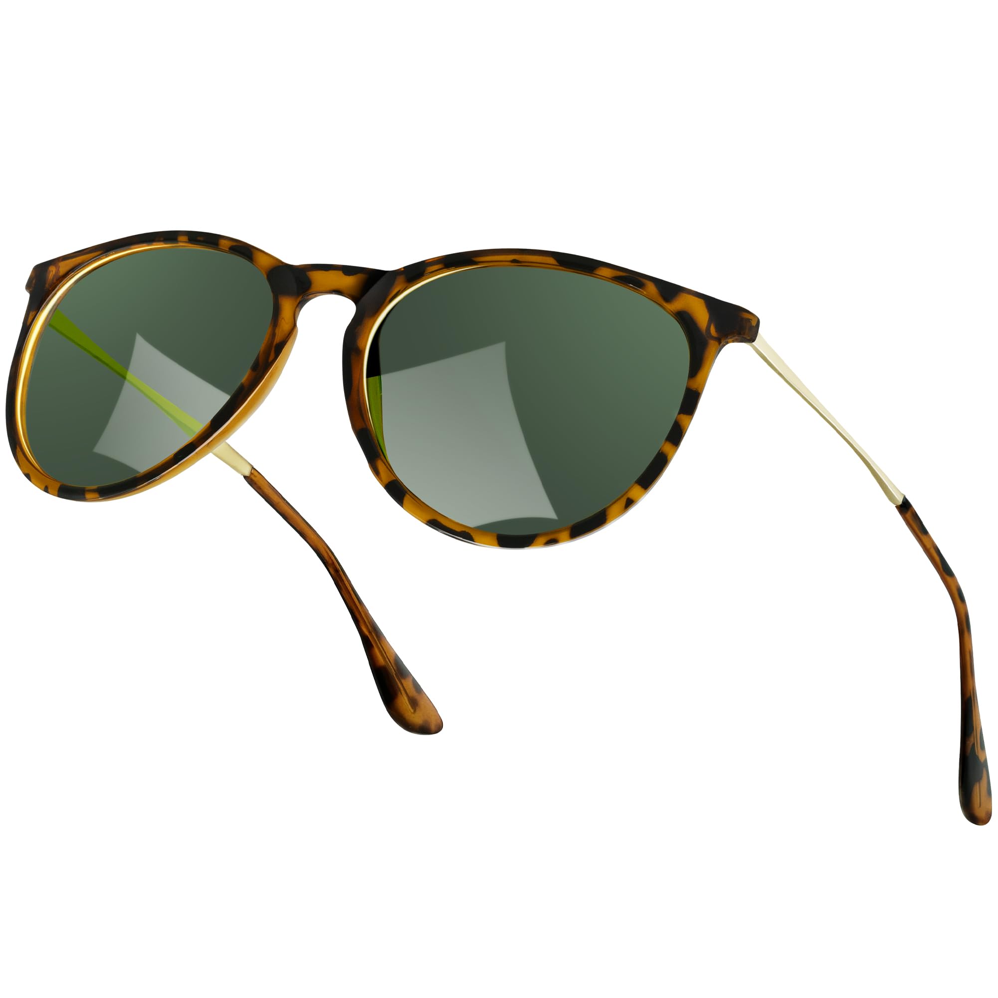 Ulknyss Sonnenbrille Damen Polarisiert Retro Runde Sonnenbrillen UV400 Schutz Vintage Sunglasses für Damen Fahren Reisen