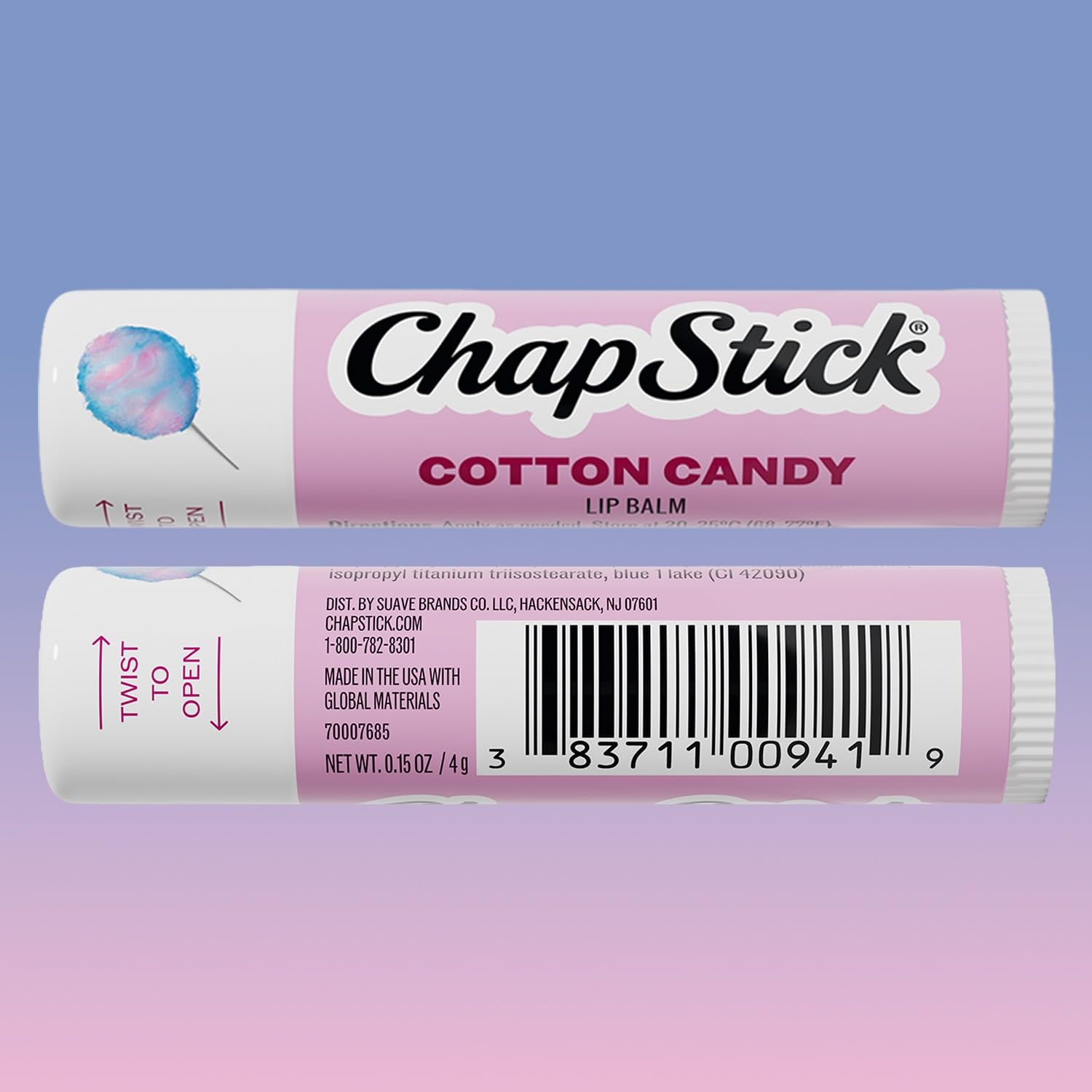 ChapStick Cotton Candy Lip Moisturizer, 12-Pack, 0.15 Oz Each