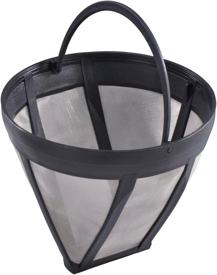 2 Filtres Café Permanents Taille 4 Dorés - Acier Inox 100 Mailles Réutilisables Avec Poignée Pour Machines 8-12 Tasses - Éco & Économique